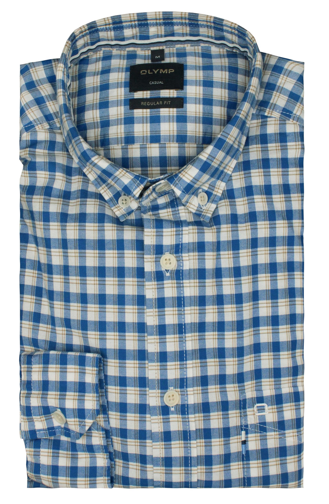 OLYMP Herren Freizeithemd Langarm Casual,Oxfort,Regular fit,Button-Down-Kragen XL Bleu 11, XL Bleu 1