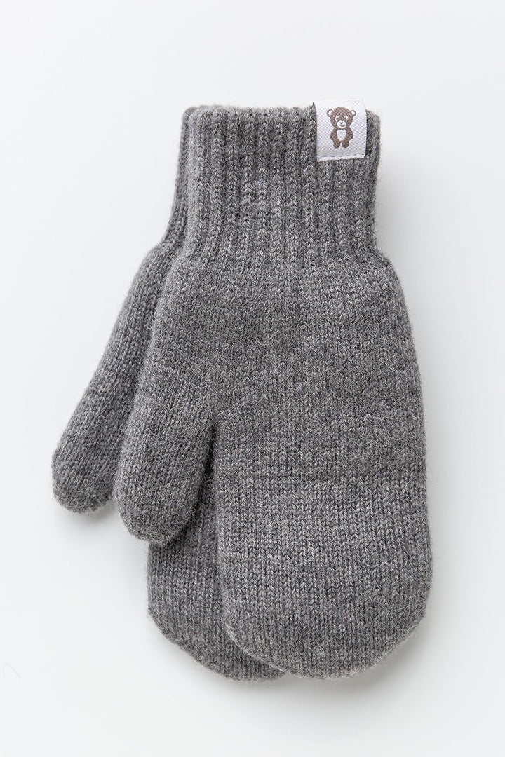 KNITAS Doppellagen Strickhandschuhe aus Wolle für Baby Kleinkind I Winter Warme Gestrickte Handschuh