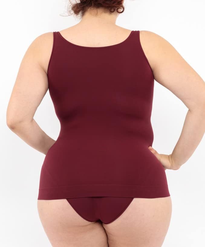 LEELA LAB Unterhemd Damen Grosse Grössen, Tank Top Basic Line, Dünne Träger und Bruststütze, mit Nah