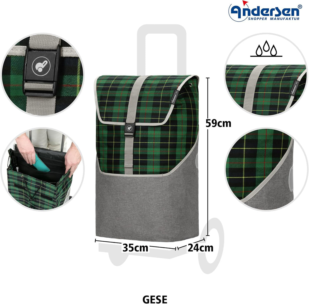 ANDERSEN Einkaufstrolley - Treppensteiger Scala Shopper Gese grün, Grün