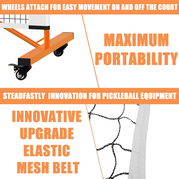 Tragbares Pickleball-Netz mit Rollen - 6,7 m - USAPA-Standards - Indoor &amp; Outdoor - Mit Transporttas