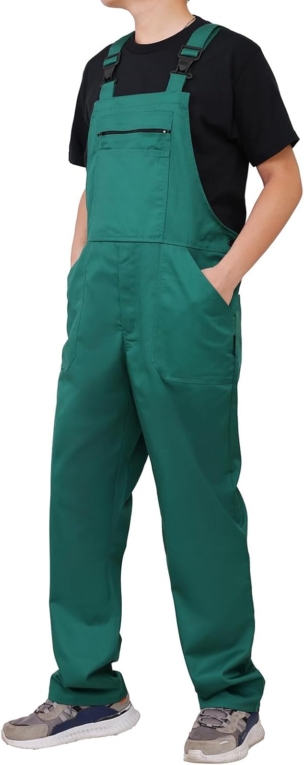 WORK IDEA Arbeits-Latzhose für Männer Multi Pocket Technology Herren Arbeitslatzhose Grün S, Grün S