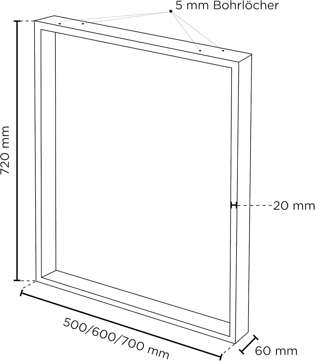 sossai® Stahl Tischkufen (pulverbeschichtet) TKK1 | Farbe: Schwarz | 2 Stück | Breite 50 cm x Höhe 7
