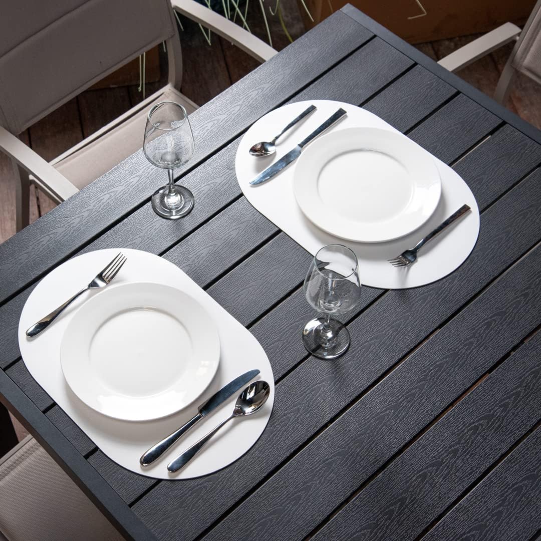 Restaurantware Vinyl-Tischset, oval, Weiss, geprägt, 40,6 x 30,5 cm, 6 Stück Weiss Oval, Weiss Oval