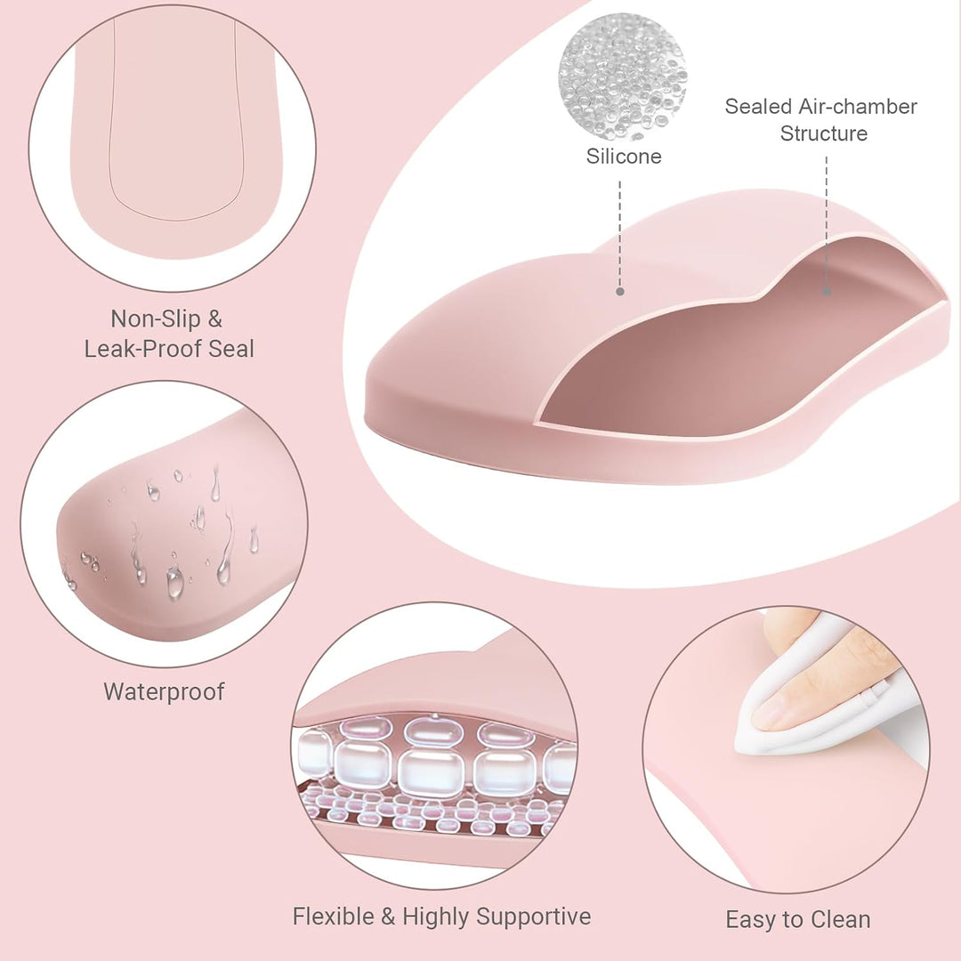 MOSISO Handballenauflage Silikon, Ergonomisches Luftkissen Mausstützpad Rosa, Rosa