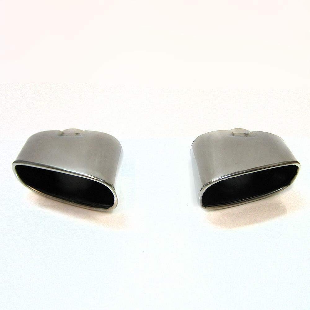 Doppel Auspuffblende Endrohr Auspuff Schalldampf Sport Oval Sportauspuff Blende Edelstahl Chrom fur