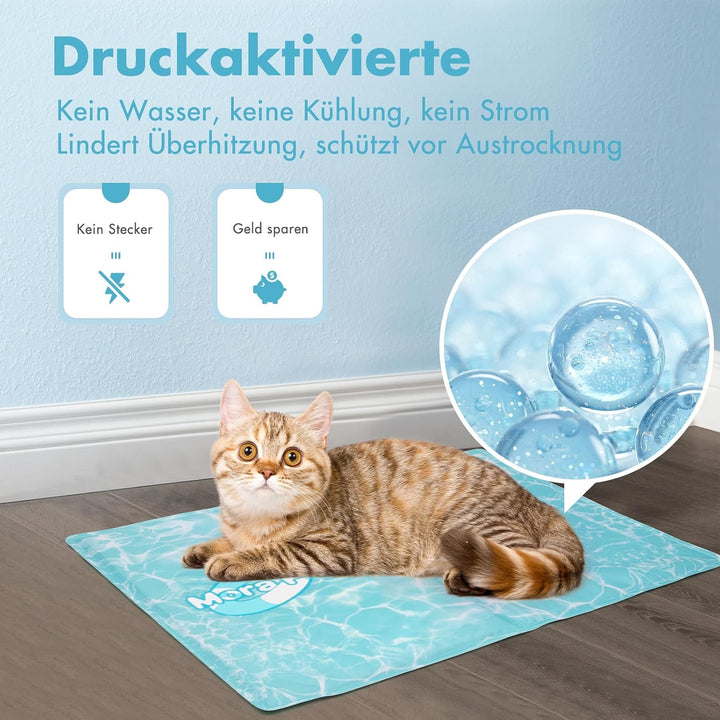 Pawtasy Kühlmatte Katzen, Kühldecke für Katzen und Hunde, Kühlkissen mit Ungiftiges Gel, Hundekühlma