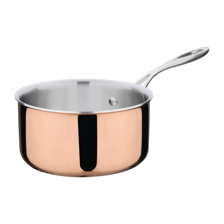 Vogue Tri Wall Copper Stielkasserolle 180 mm/2,3 Liter, Material: Aluminium/Stahl/Kupfer, dreiwandig