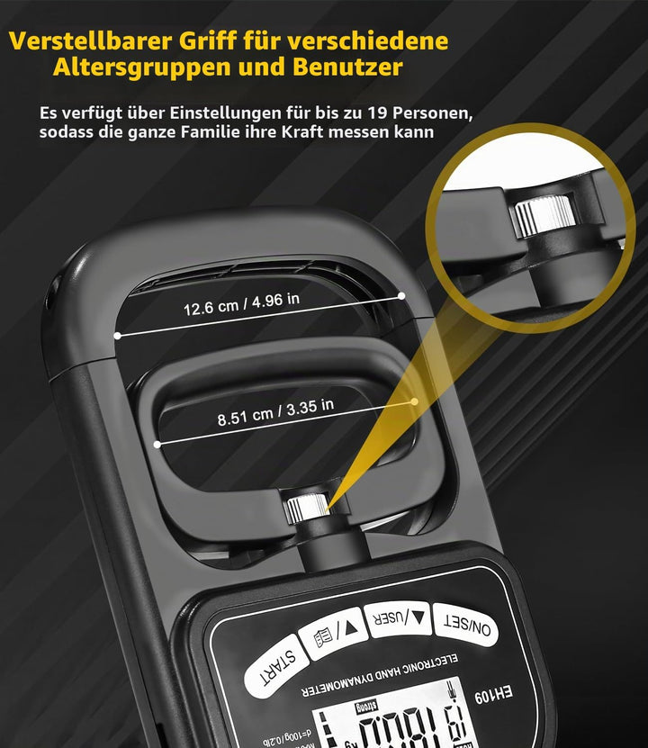 Digitaler Handkraftmessgerät,180 kg Griffkrafttrainer,Hand Dynamometer Grip Strength Trainer,Verstel