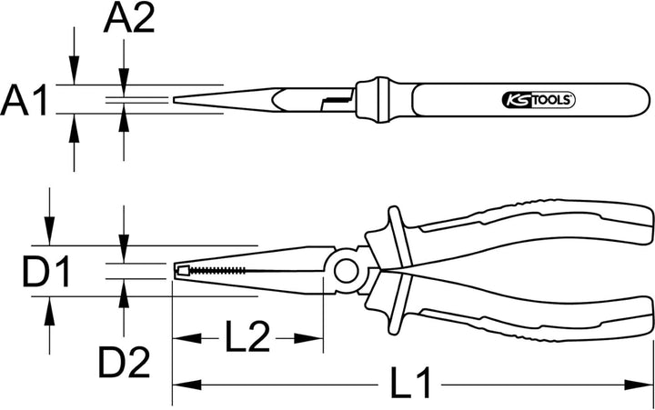 KS Tools 150.2023 Hutkappenzange, 200mm