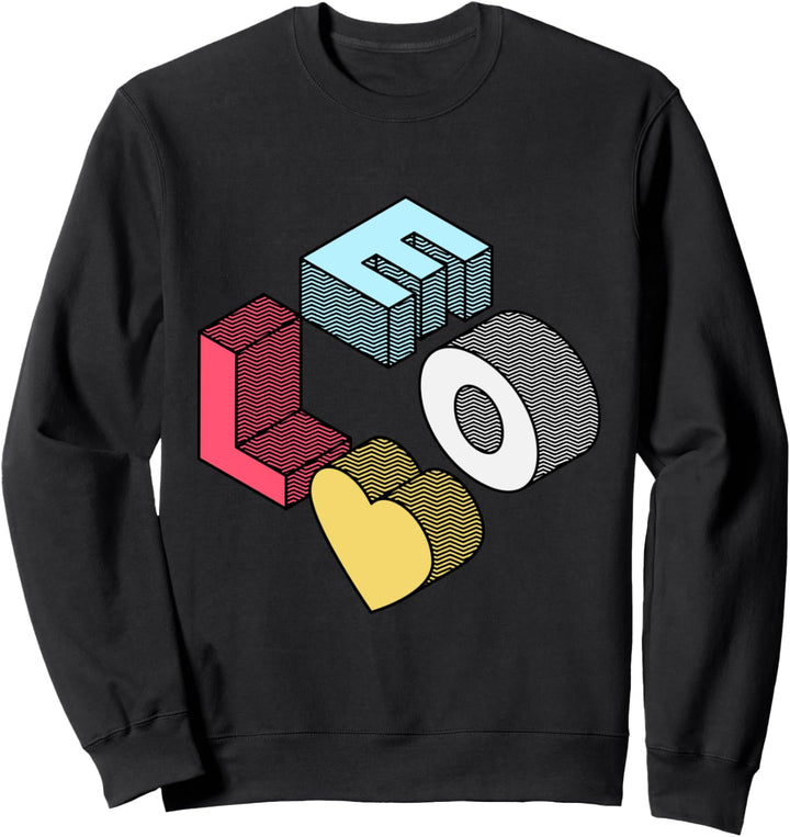 Leo First Given Name Retro Isometrische Blockbuchstaben Sweatshirt