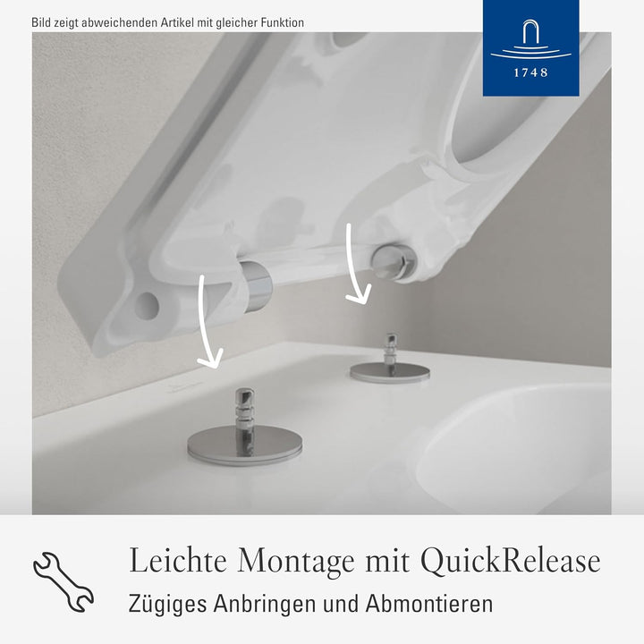 Villeroy &amp; Boch Architectura WC-Sitz SlimSeat, Toilettendeckel mit Absenkautomatik, abnehmbarer Toil