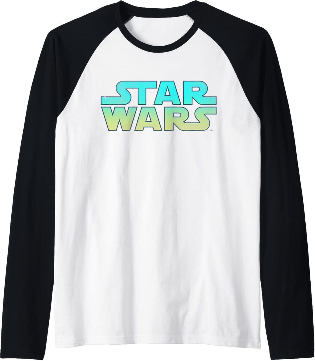 Star Wars Logo Blue &amp; Green Gradient Raglan