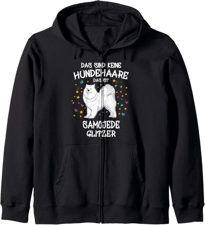 Samojede Glitzer Hundehalter Geschenk Gassi Fun Hunde Kapuzenjacke
