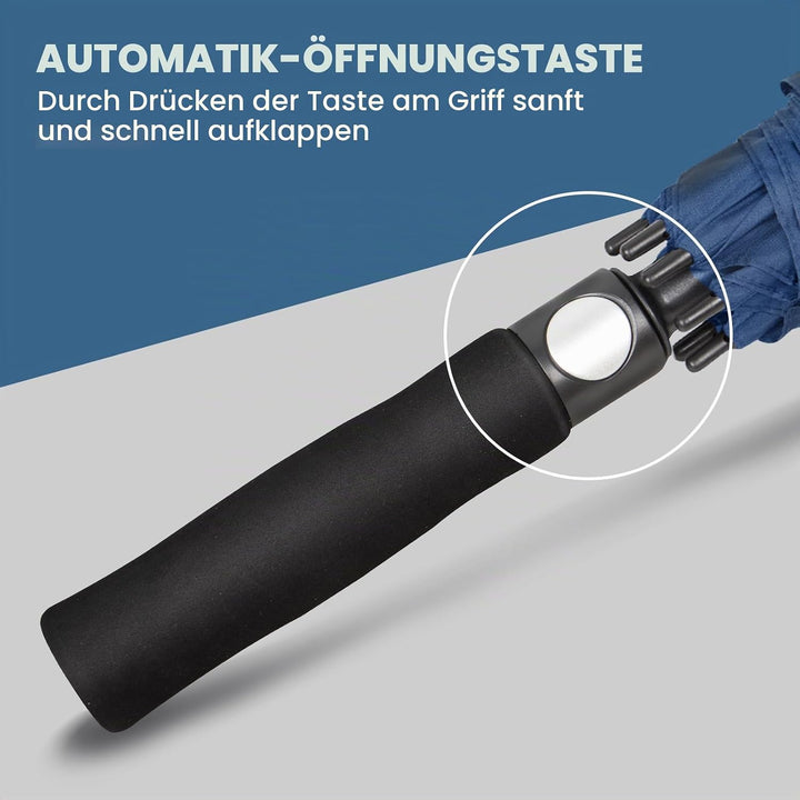 NINEMAX Regenschirm Gross Sturmfest,Golf Stockschirm Automatik Auf,L/XL/XXL Regenschirm für Herren D