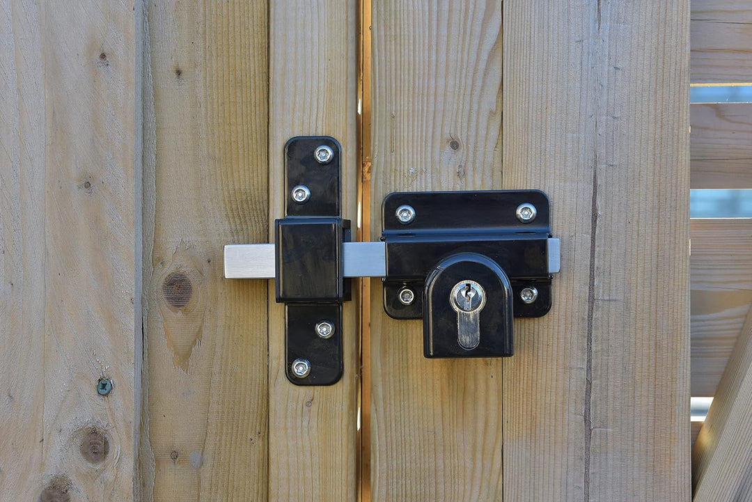 Gatemate 1490096 Euro P11 Weitwurf-Doppelschloss, Schwarz/Edelstahl, 70 mm