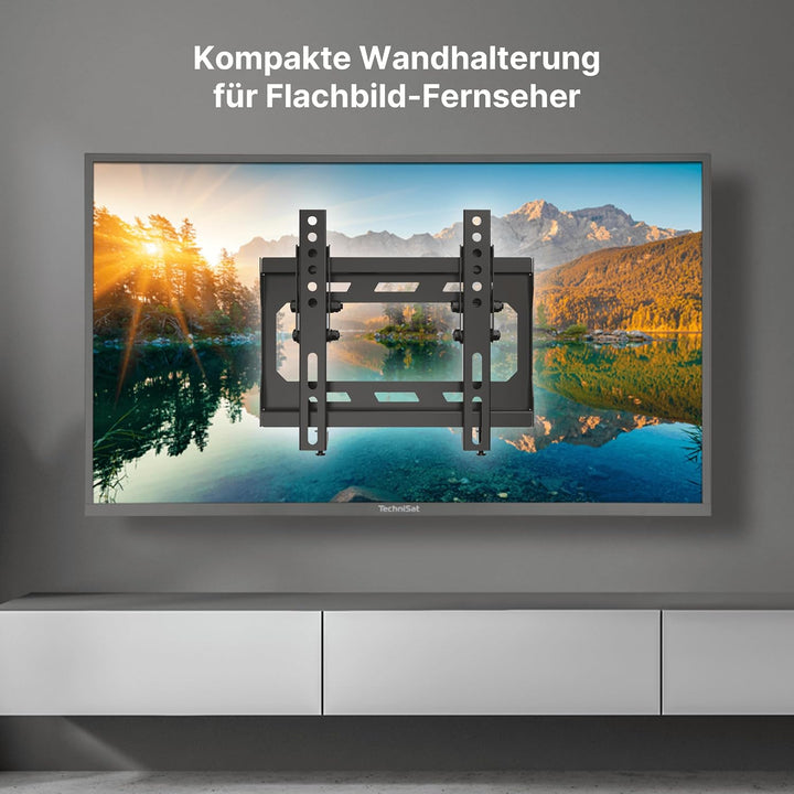TechniSat TECHNIMOUNT ISI – kompakte Wandhalterung für Flachbild-Fernseher flach bis 20 kg, flach bi