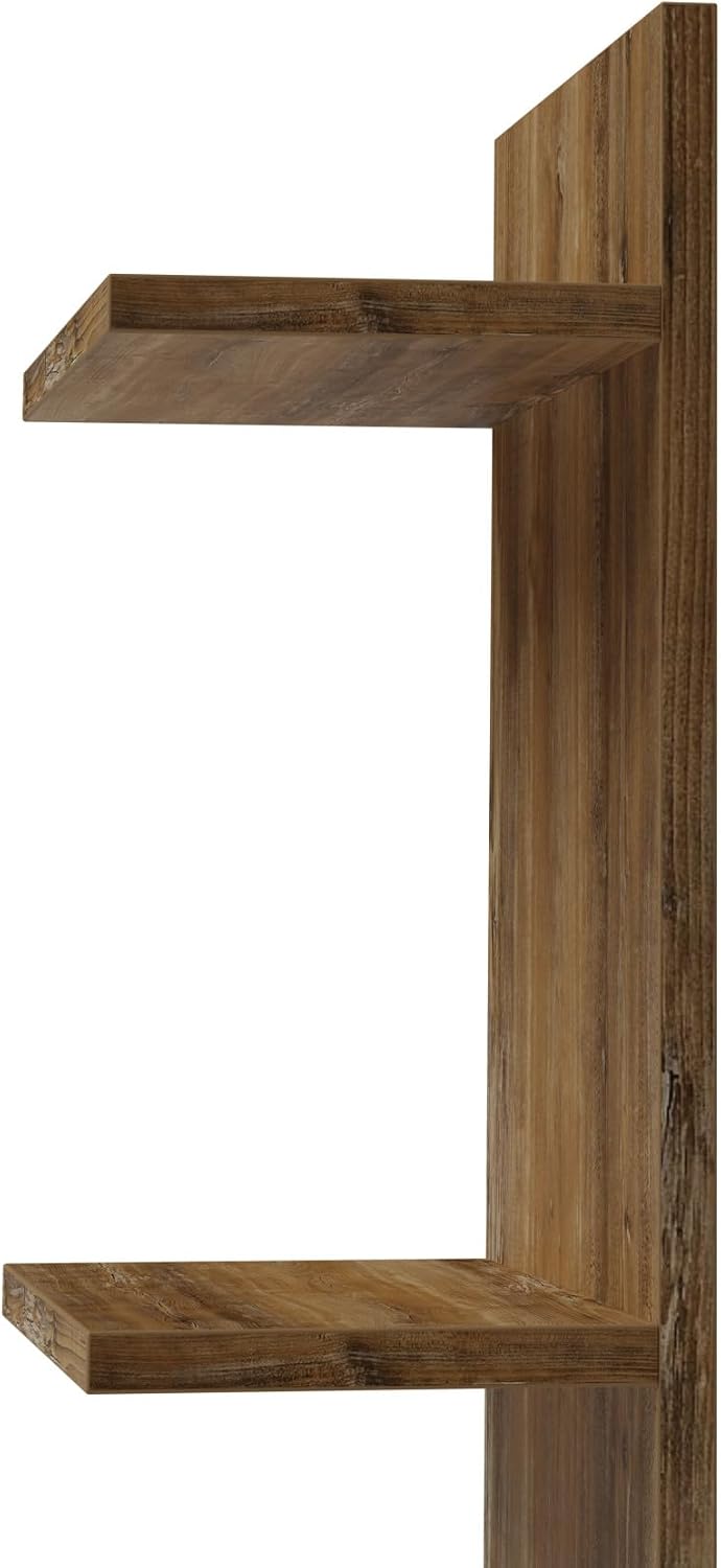 AKKE Hängeregal Wandregal - 80 x 40 cm Möbelplatte - Regal 3 Ebenen - Retro Holz, Retro Holz