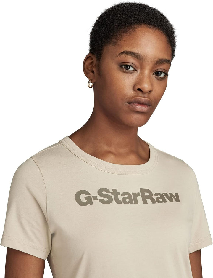 G-Star RAW Damen Gs Graphic Slim Top Tops XXS Beige (Spray Green D23942-336-d606), XXS Beige (Spray