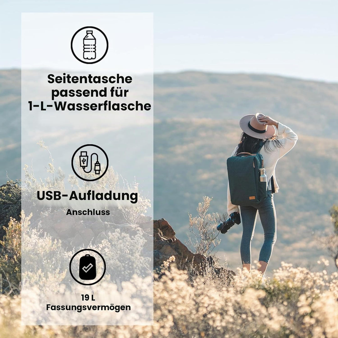 Nordace Siena Laptop-Rucksack für Damen und Herren, 39,6 cm (15,6 Zoll), mit USB-Ladeanschluss, wass