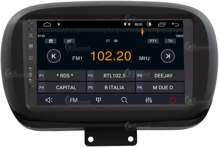 Personalisiertes Autoradio fürFiat 500X Android GPS Bluetooth WiFi USB DAB+ Touchscreen 9" 4core Car