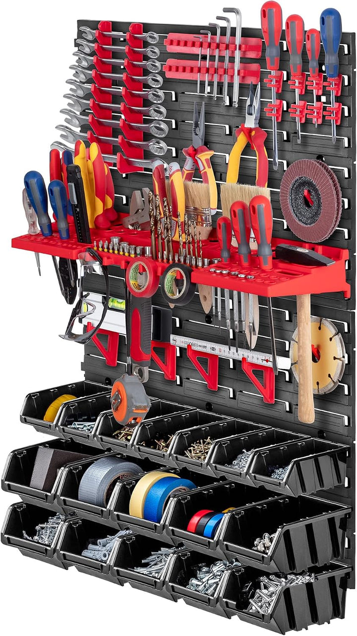 KADAX Werkstattwandregal, 58x78cm Lagersystem aus robustem Kunststoff, UV-Resistentes Werkstattregal