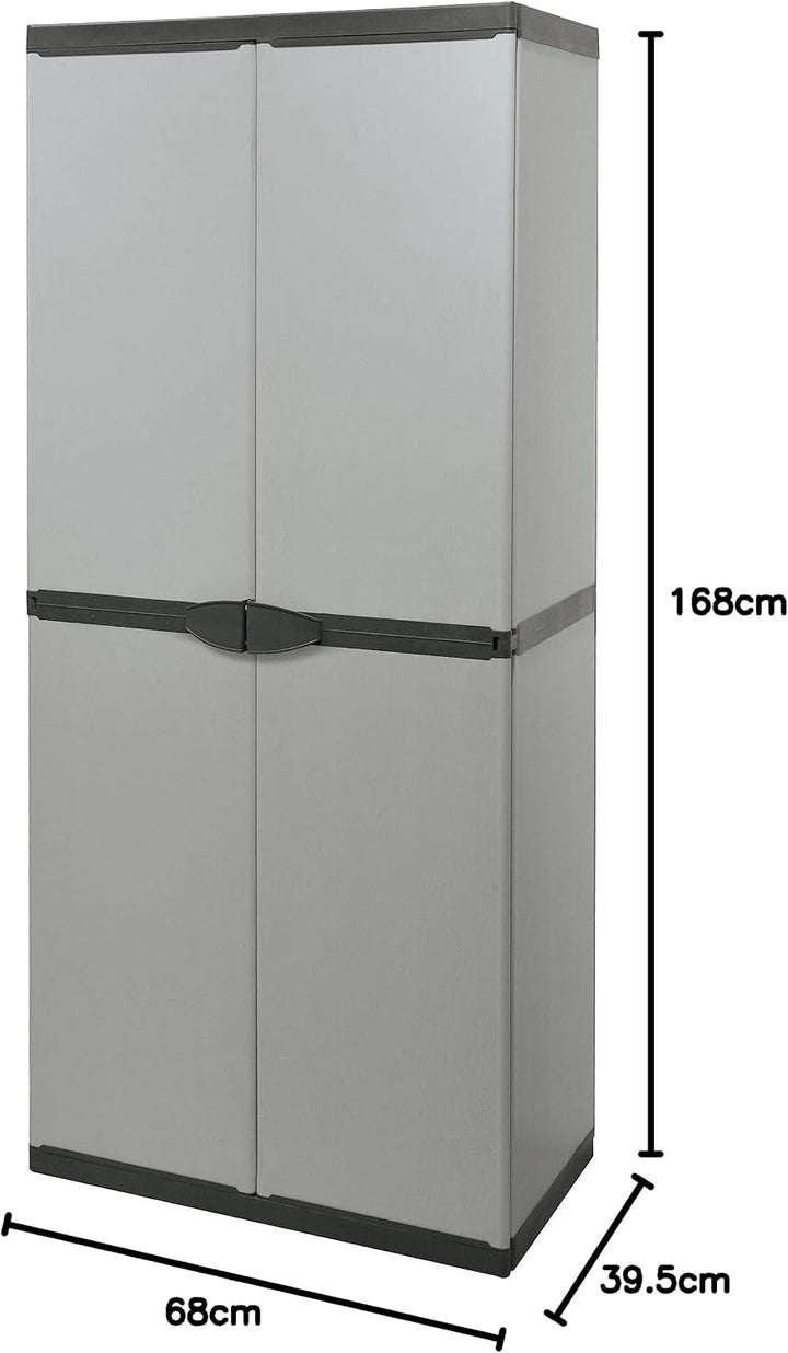 Mongarid Cabinet with 3 Shelves, Grey, One Size