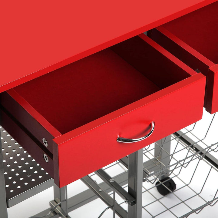 Versa Leicester Küchenwagen mit Rädern, Schubladen und Flaschenregal, Gemüsehändler, Küchenablage, M