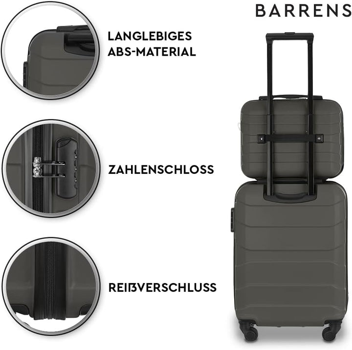 BARRENS Kabinenkoffer + Reisekosmetikkoffer Set | Handgepäck | Kabinenkoffer 55x40x20cm 34l | Kosmet