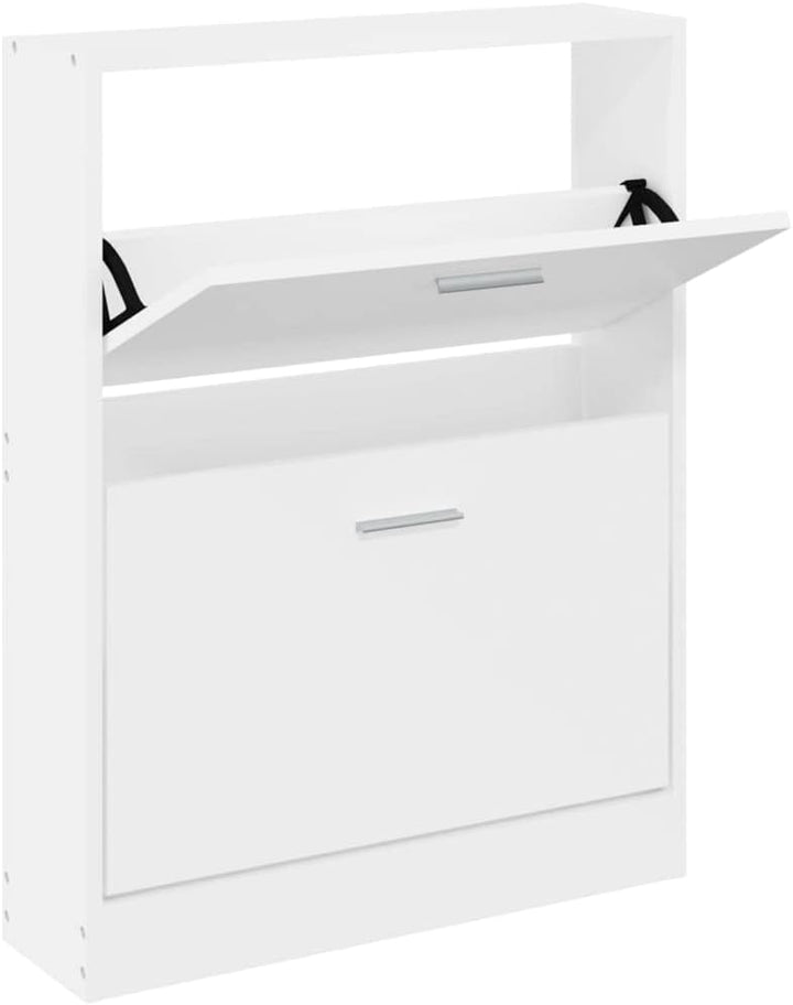 Schuhschrank Weiss 59x17x81 cm Holzwerkstoff, Schuhe Organizer, Schuhe Aufbewahrung, Schuhregal für