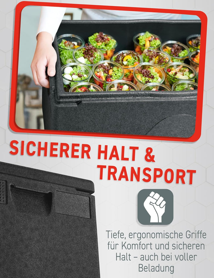 KÄNGABOX®Professional GN 1/1 – Die Thermobox für hygienische Sauberkeit. 48 Liiter EPP Isolierbox Sc