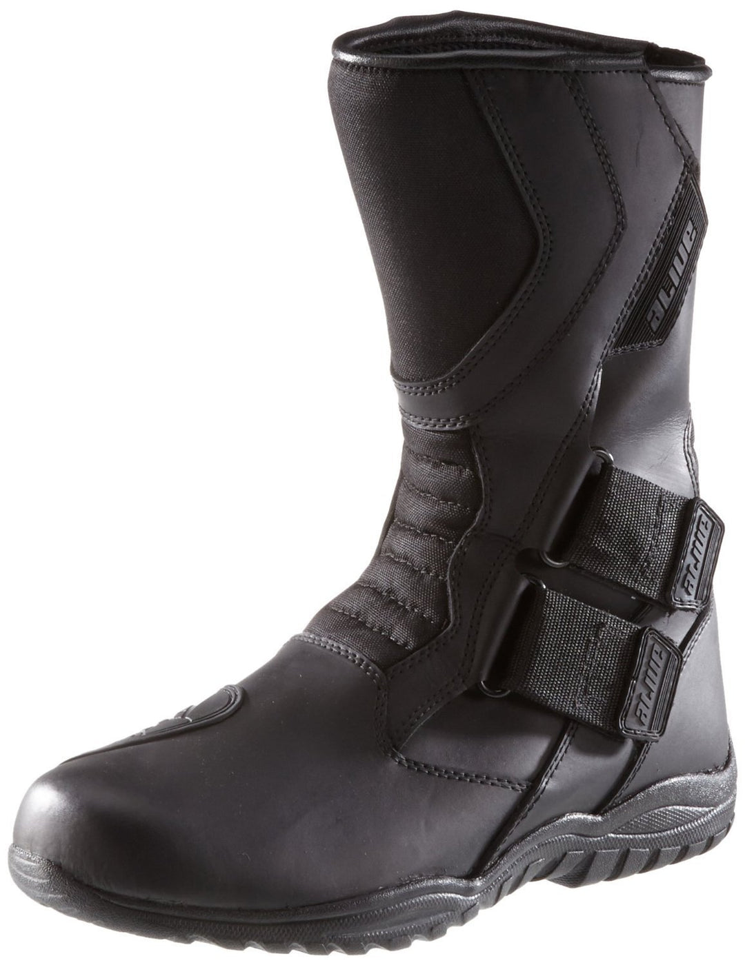 Protectwear Motorradstiefel, Tourenstiefel, Allroundstiefel aus schwarzem Leder mit Klettverschluss