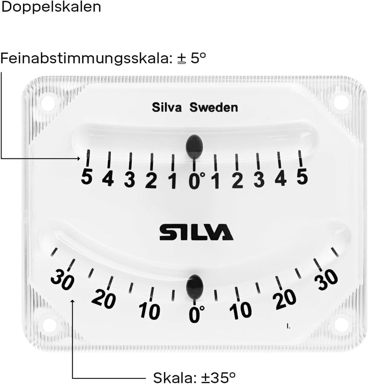 Silva Clinometer Neigungsmesser mit 2 Skalen Weiss Einheitsgrösse