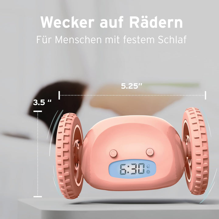 CLOCKY Lauter Wecker für schwere Schläfer auf Rädern (Erwachsene Kinder) Weglaufen, Fahrender, Sprin