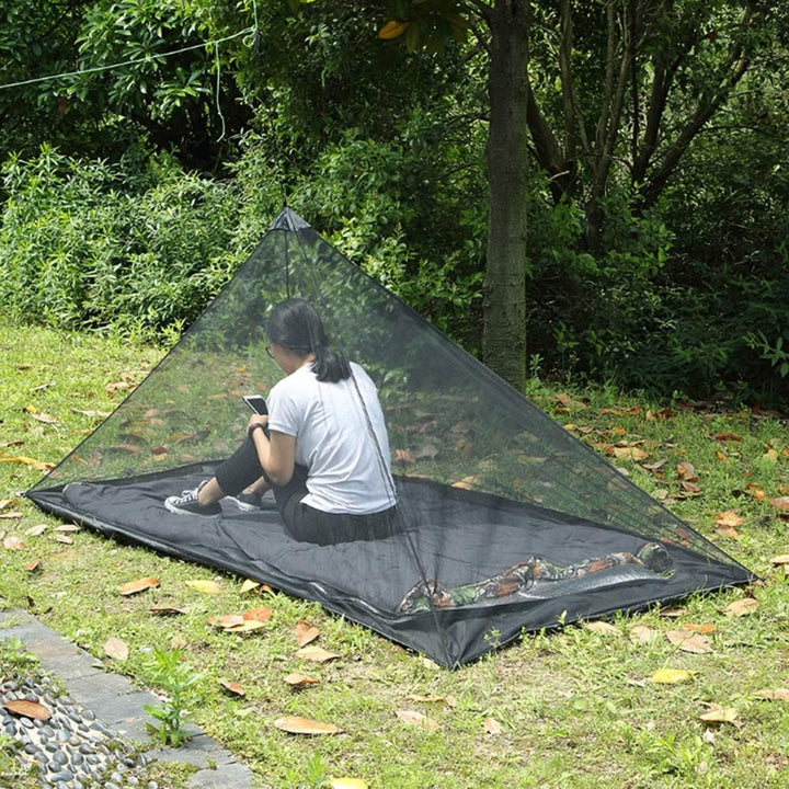 Kisbeibi Moskitonetz für Campingbett, Outdoor, Reisen, 220 x 120 x 100 cm, Grau, Polyester