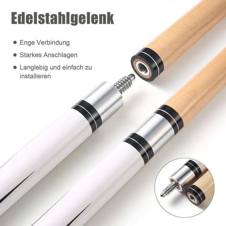 Pool Queue, 58 Zoll Billard Queue Hardwood Pool Cue 13mm Spitzen für Professionelle Billardspieler,