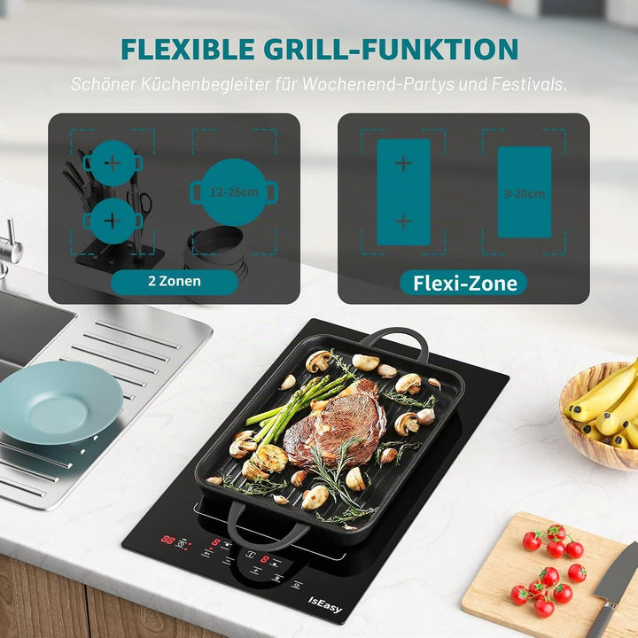 Induktionsplatte mit Flex Zonen 2 Zonen-1, 2 Zonen-1
