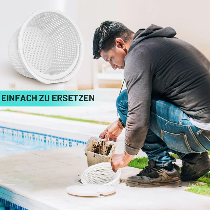 Abaodam Skimmerkorb Pool Skimmerkorb 20cm aus ABS für Schwimmbecken mit Griff Wiederverwendbarer Fil