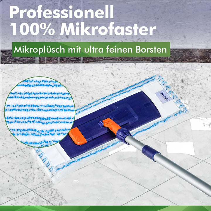 Okaei 5 Stück Wischmopp Bezug (40 cm) - Premium Bodenwischer-Wischbezug aus 100% Microfaser - Bezug
