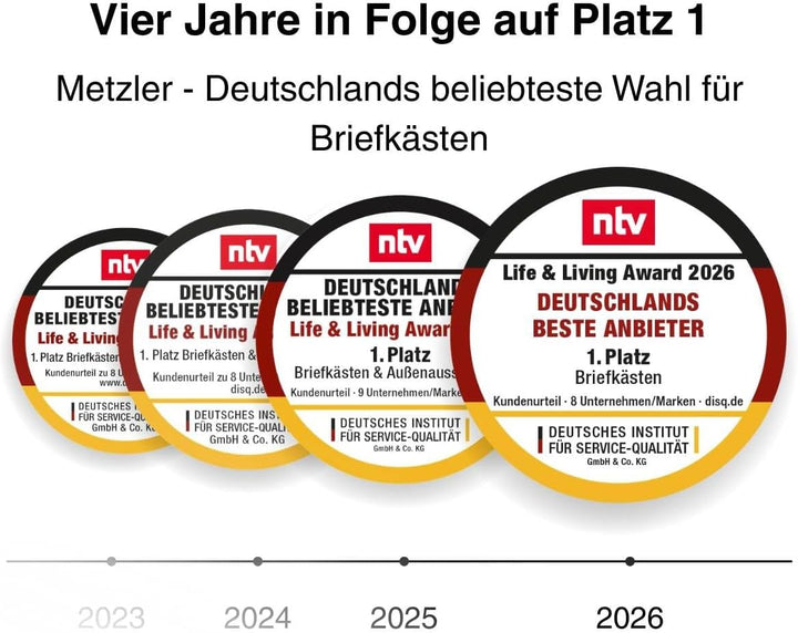 Metzler Standbriefkasten Hermann aus massivem, pulverbeschichtetem Stahl in DB 703 Eisenglimmer, mit
