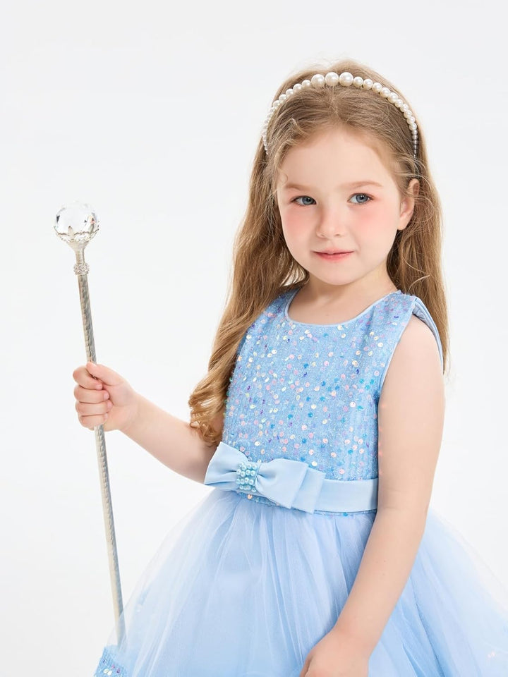 Miipat Baby Mädchen Kleid Prinzessin Tüll Pailletten Partykleid Ärmellos Tutu Blumenmädchenkleider f