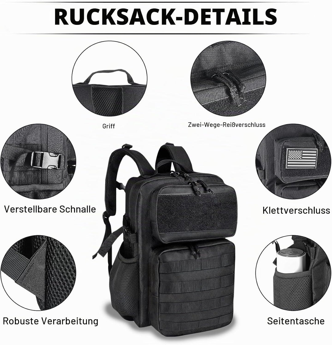 HEMSO Militär Taktischer Rucksack, 25L Wasserdichter Wanderrucksack Bundeswehr Rucksack Molle-Tasche