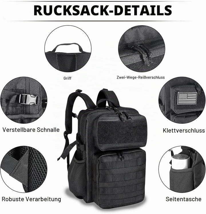 HEMSO Militär Taktischer Rucksack, 25L Wasserdichter Wanderrucksack Bundeswehr Rucksack Molle-Tasche