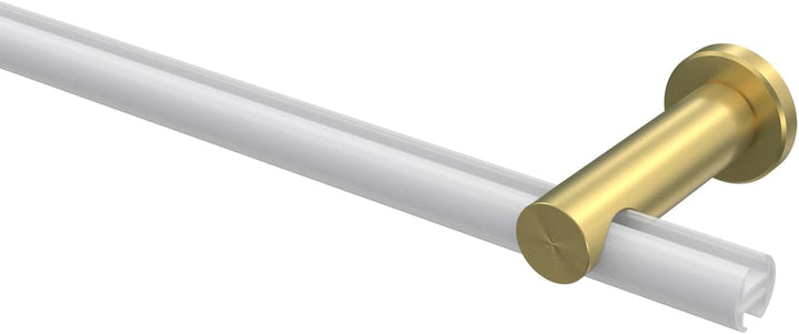 INTERDECO Träger/Wandhalter Messing Optik, offen 7,5 cm Abstand, 1-läufig 20 mm Ø, Platon (4 Stück)