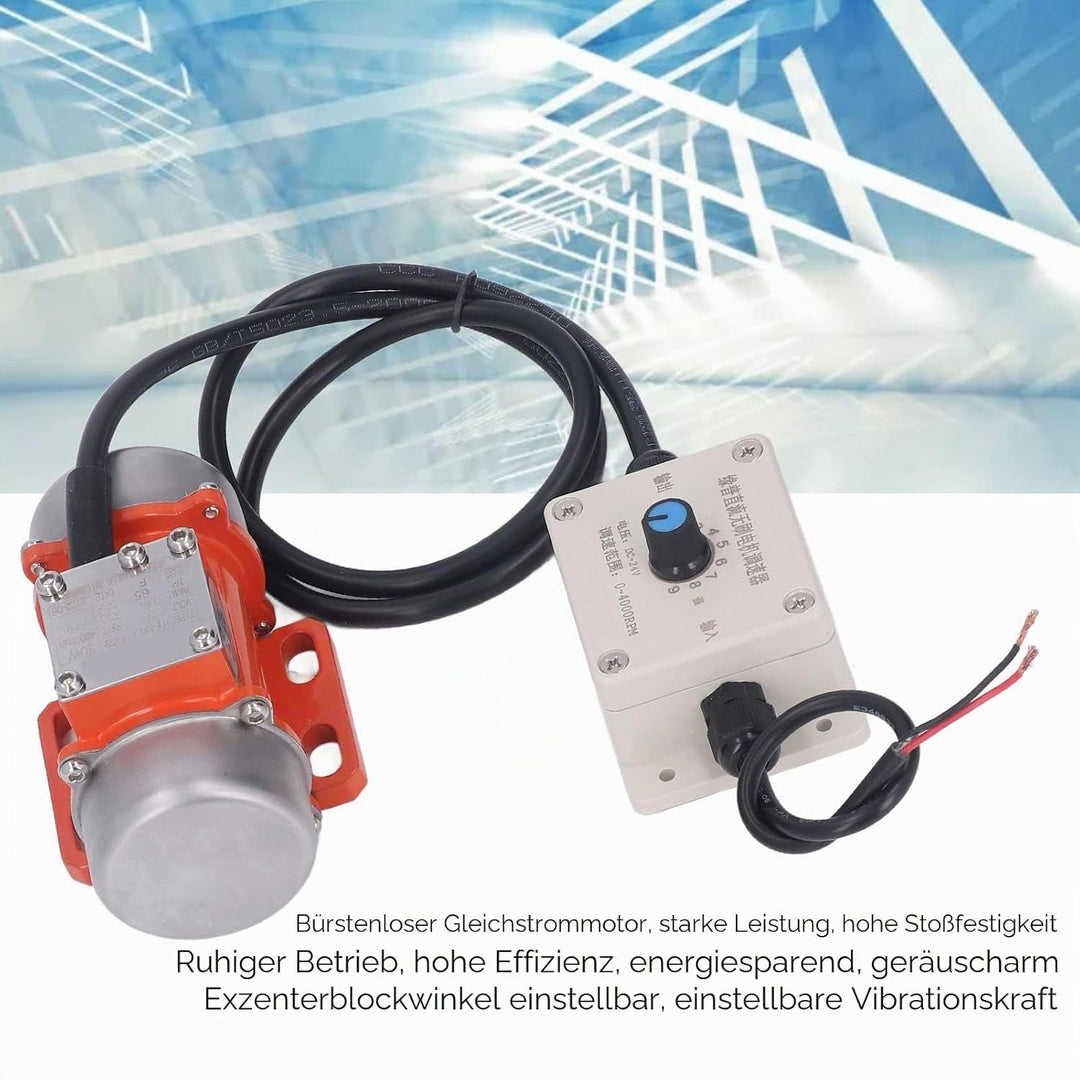 Sorandy 30W 4000U/min DC 12V/24V Betonrüttler Vibrationsmotor, IP65 Wasserdicht 50Hz Bürstenlos Elek