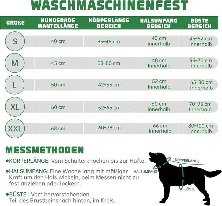 BASVII Hundebademantel aus Mikrofaser, Bademantel Hund Extra SaugfäHig und Schnell Trocknendes mit K