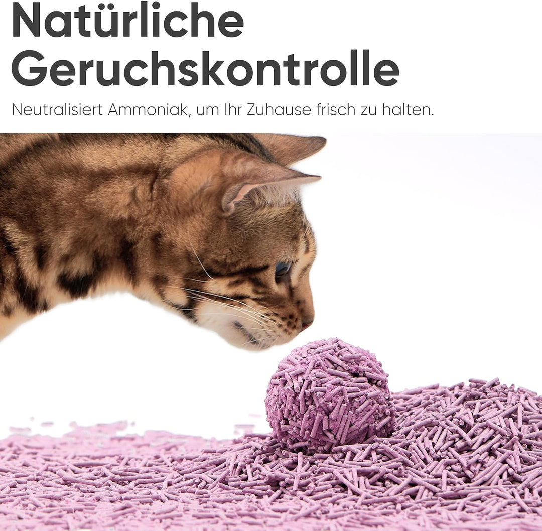 FUKUMARU Tofu Katzenstreu 5,4 kg - Klumpendes Katzenstreu, Geruchsbekämpfung mit Lavendelduft, staub