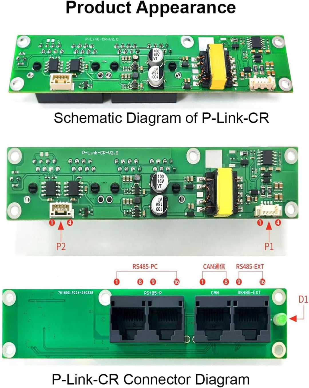 JKBMS P-Link-CR V2.0 Communication Interface Board for Smart BMS Parallel Connection RS485 CAN GPS E