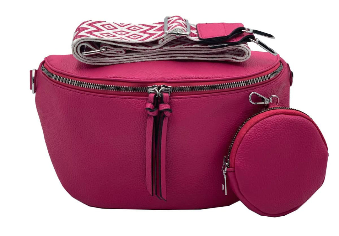 stylx Crossbody Bag Damen Leder Breiter Gurt Handtasche Umhängetasche Moderne Taschen mit breitem Sc