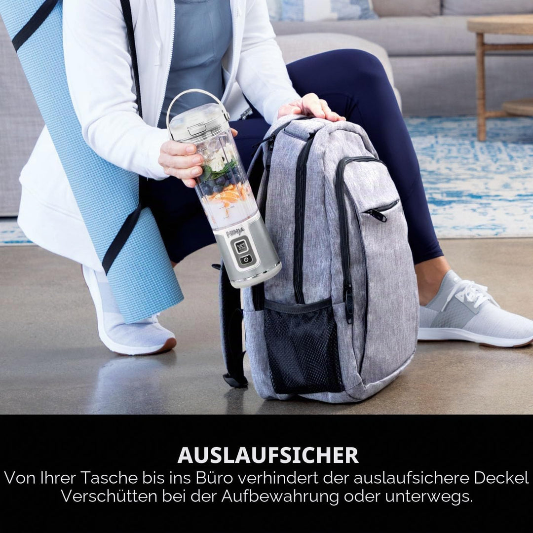 Ninja Blast BC151UKWH Tragbarer Mixer, 530 ml, auslaufsicherer Deckel und Trinkauslauf, leistungssta